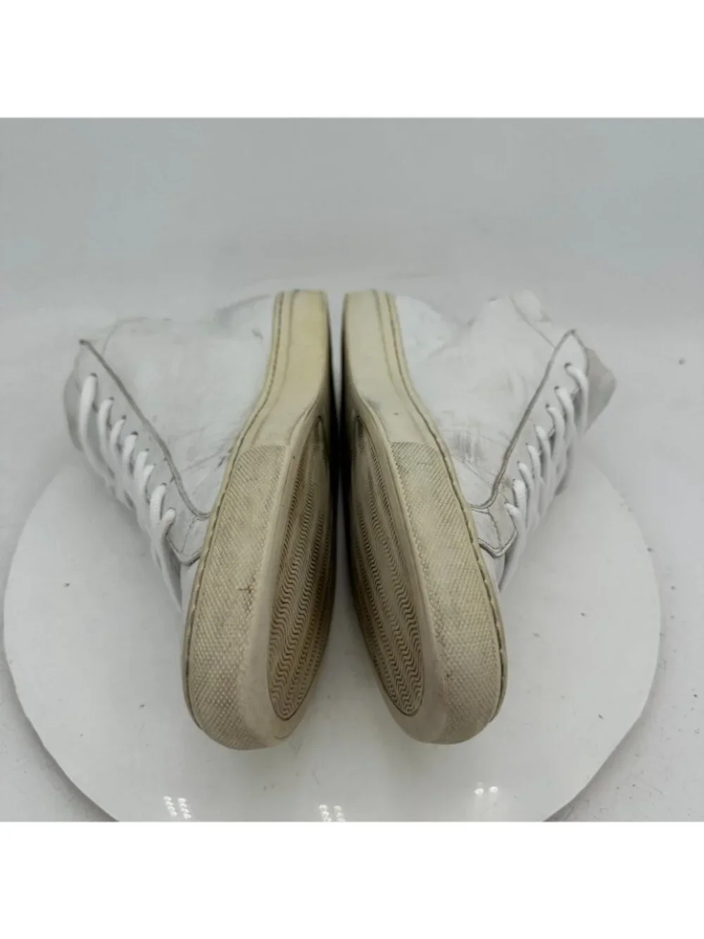 Common Projects Achilles Mid Men Size 10.5 White Leather Lace Up Shoes